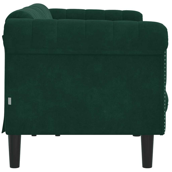 3-Sitzer Sofa Dunkelgrün Samt