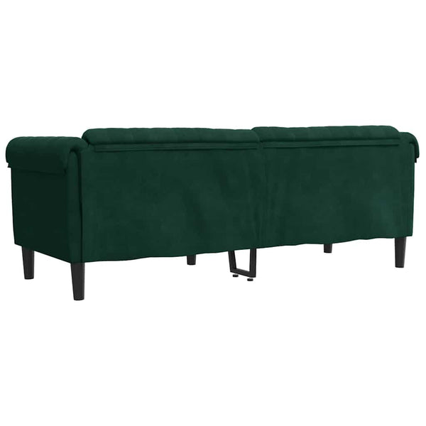 3-Sitzer Sofa Dunkelgrün Samt