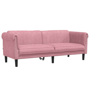 Rosa Samt Sofa 3-Sitzer