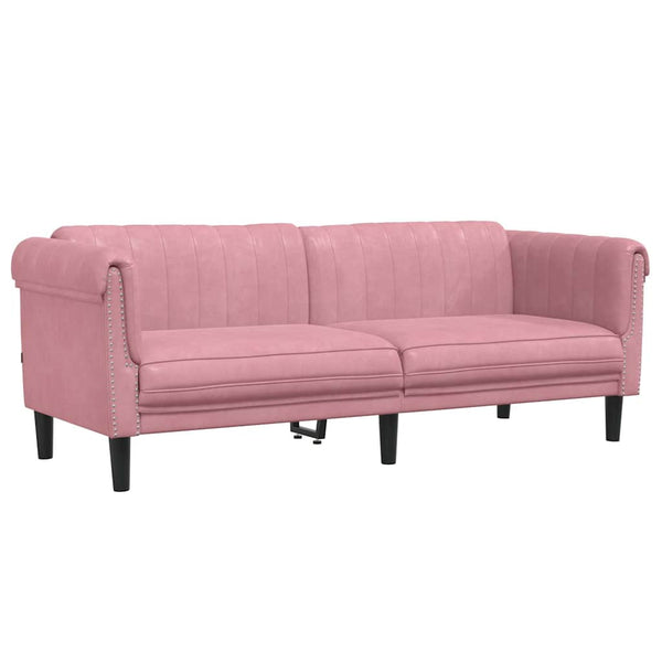 Rosa Samt Sofa 3-Sitzer