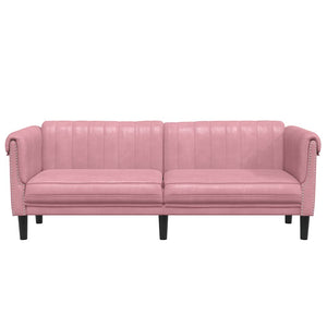 Rosa Samt Sofa 3-Sitzer