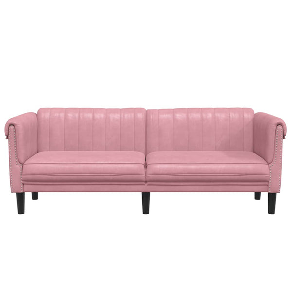 Rosa Samt Sofa 3-Sitzer