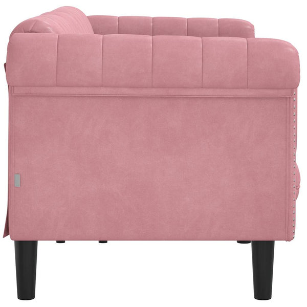 Rosa Samt Sofa 3-Sitzer