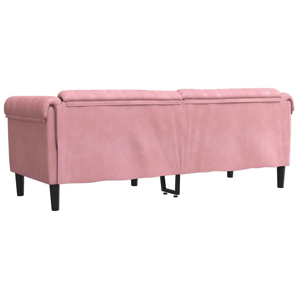 Rosa Samt Sofa 3-Sitzer