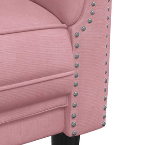 Rosa Samt Sofa 3-Sitzer