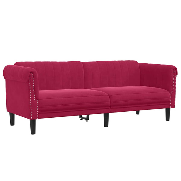 3-Sitzer Sofa Weinrot Samt