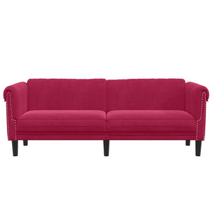 3-Sitzer Sofa Weinrot Samt