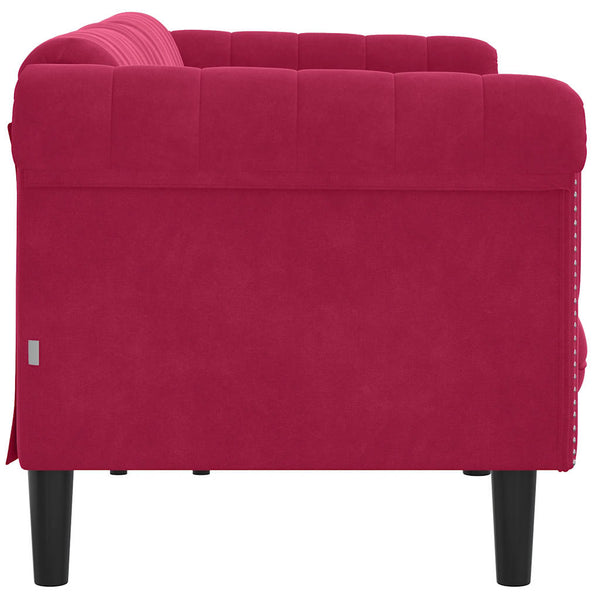 3-Sitzer Sofa Weinrot Samt