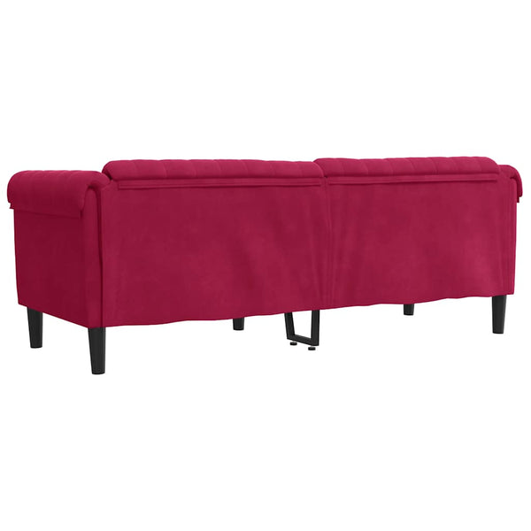 3-Sitzer Sofa Weinrot Samt