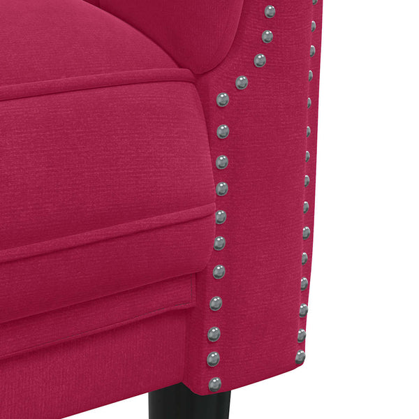 3-Sitzer Sofa Weinrot Samt