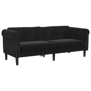 Schwarzes 3-Sitzer Sofa Samt
