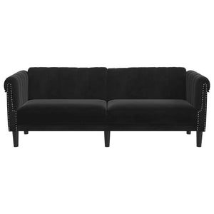 Schwarzes 3-Sitzer Sofa Samt