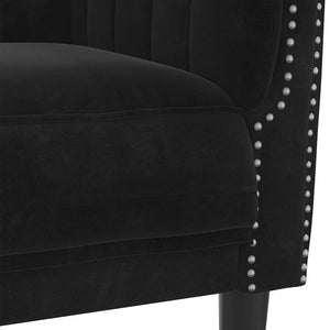 Schwarzes 3-Sitzer Sofa Samt