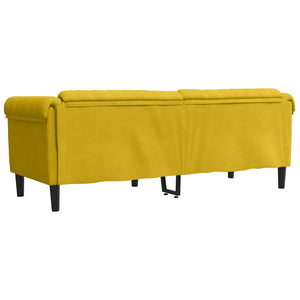 Gelbes Samt Sofa 3-Sitzer