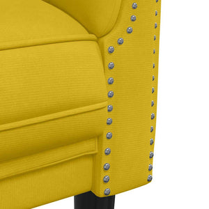 Gelbes Samt Sofa 3-Sitzer
