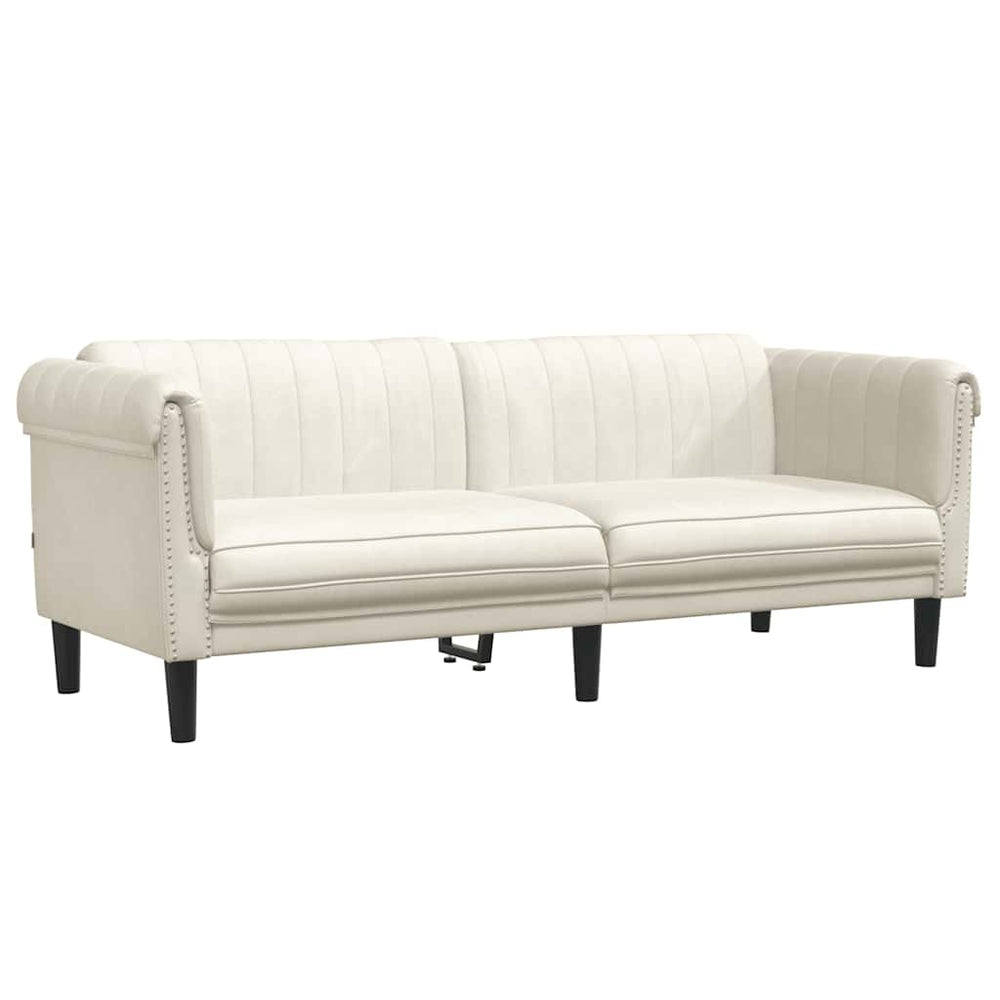 3-Sitzer Sofa Creme Samt