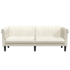 3-Sitzer Sofa Creme Samt