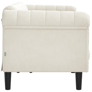 3-Sitzer Sofa Creme Samt