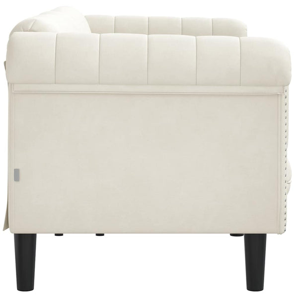 3-Sitzer Sofa Creme Samt