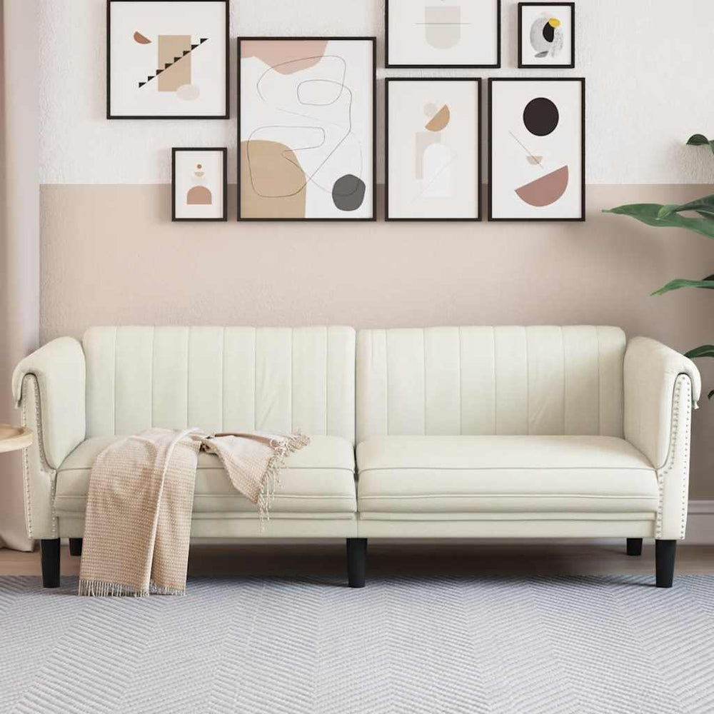 3-Sitzer Sofa Creme Samt