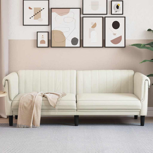 3-Sitzer Sofa Creme Samt