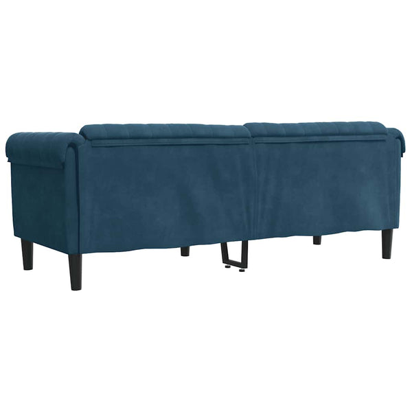 Blaues Samt Sofa - 3 Sitzer