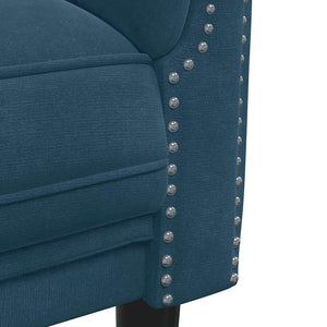 Blaues Samt Sofa - 3 Sitzer