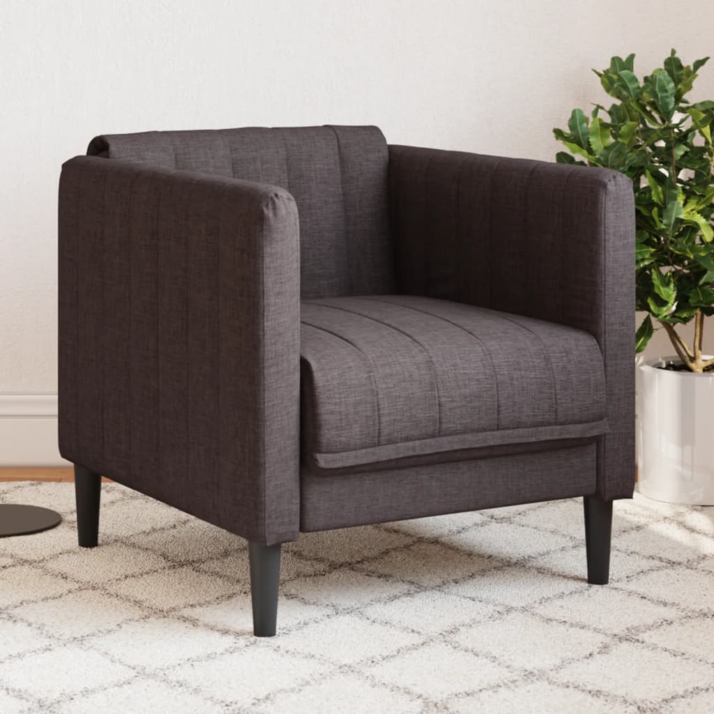 Dunkelbrauner Stoff Sessel