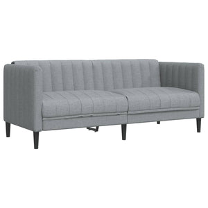 2-Sitzer Sofa Hellgrau Stoff