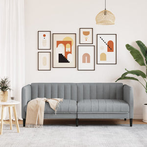 2-Sitzer Sofa Hellgrau Stoff