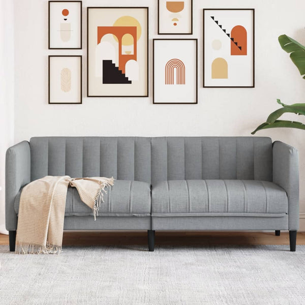 2-Sitzer Sofa Hellgrau Stoff