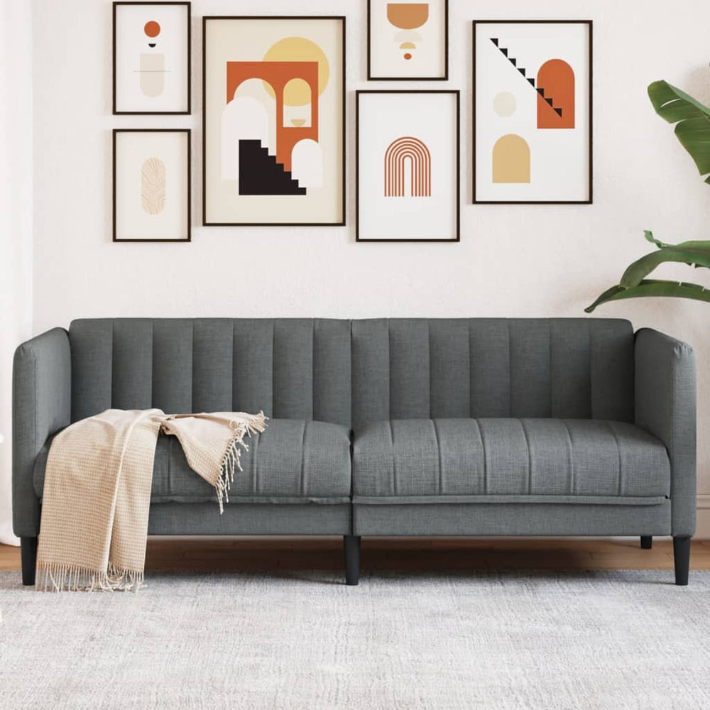 2-Sitzer Sofa Dunkelgrau Stoff