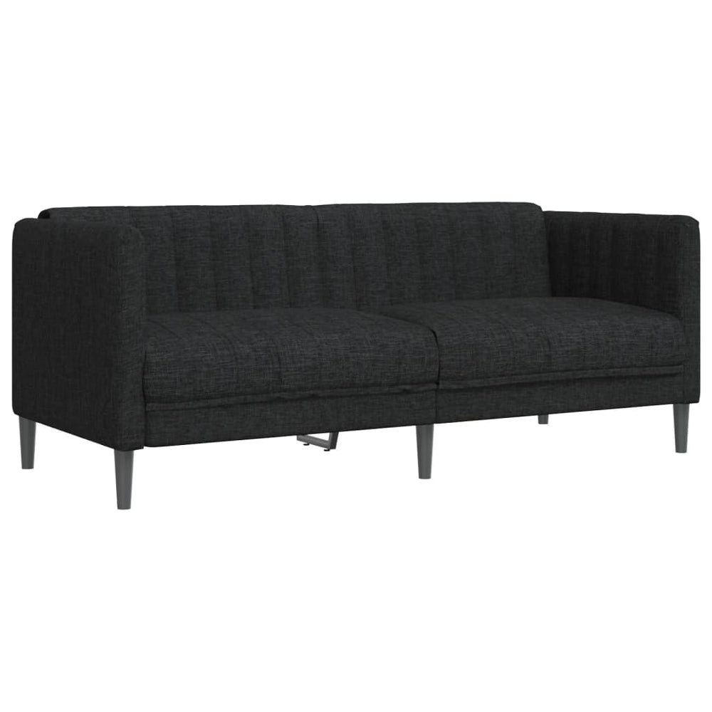 Schwarzes 2-Sitzer Sofa aus Stoff