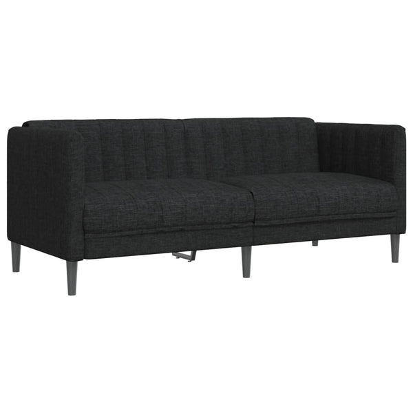 Schwarzes 2-Sitzer Sofa aus Stoff