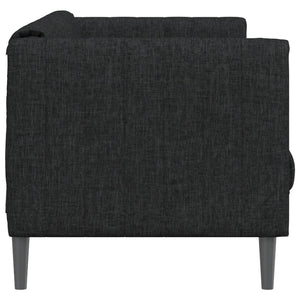 Schwarzes 2-Sitzer Sofa aus Stoff
