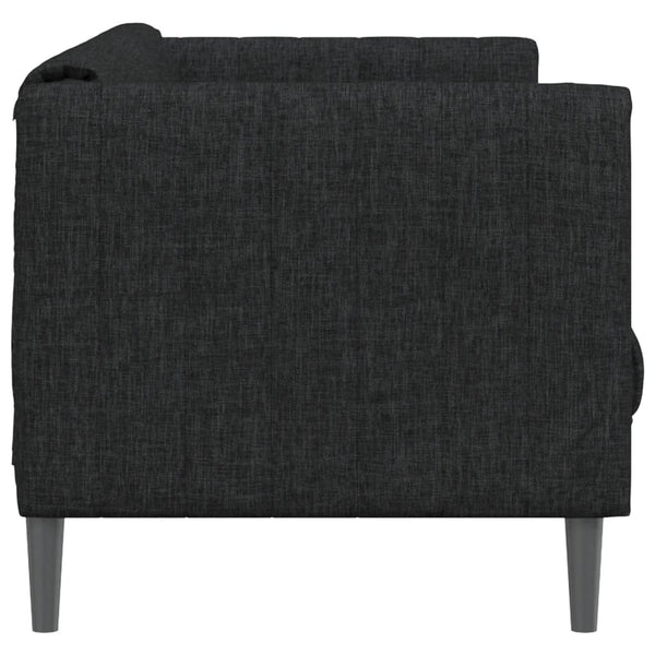 Schwarzes 2-Sitzer Sofa aus Stoff