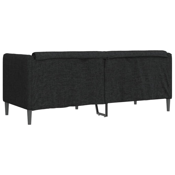 Schwarzes 2-Sitzer Sofa aus Stoff