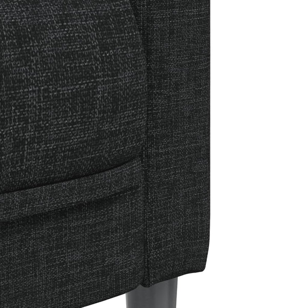 Schwarzes 2-Sitzer Sofa aus Stoff