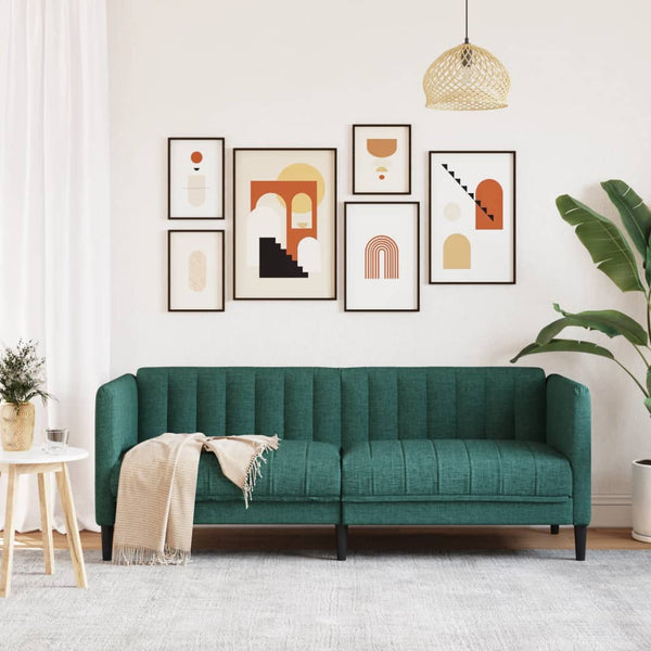 2-Sitzer Sofa Dunkelgrün Stoff