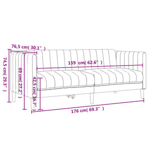 2-Sitzer Sofa Taupe Stoff