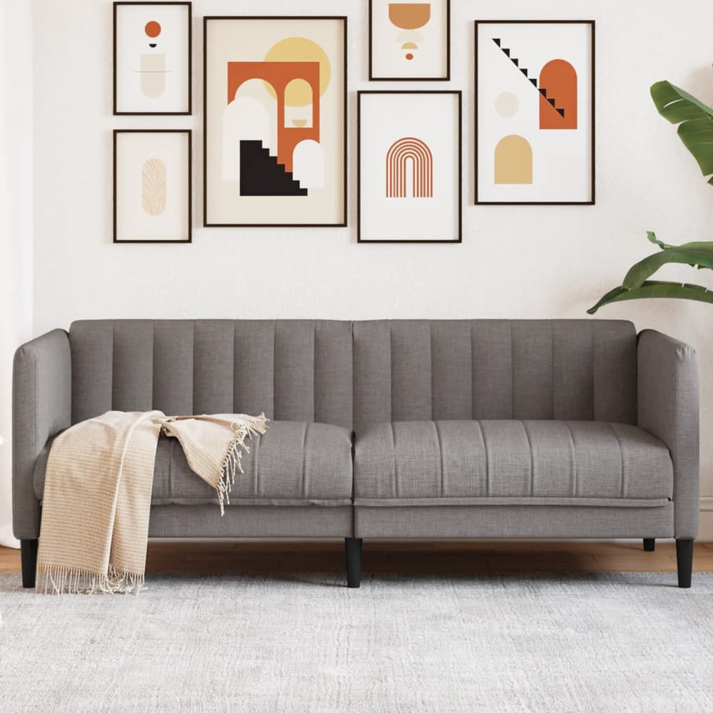 2-Sitzer Sofa Taupe Stoff