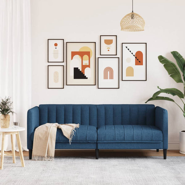 Blaues 2-Sitzer Sofa aus Stoff