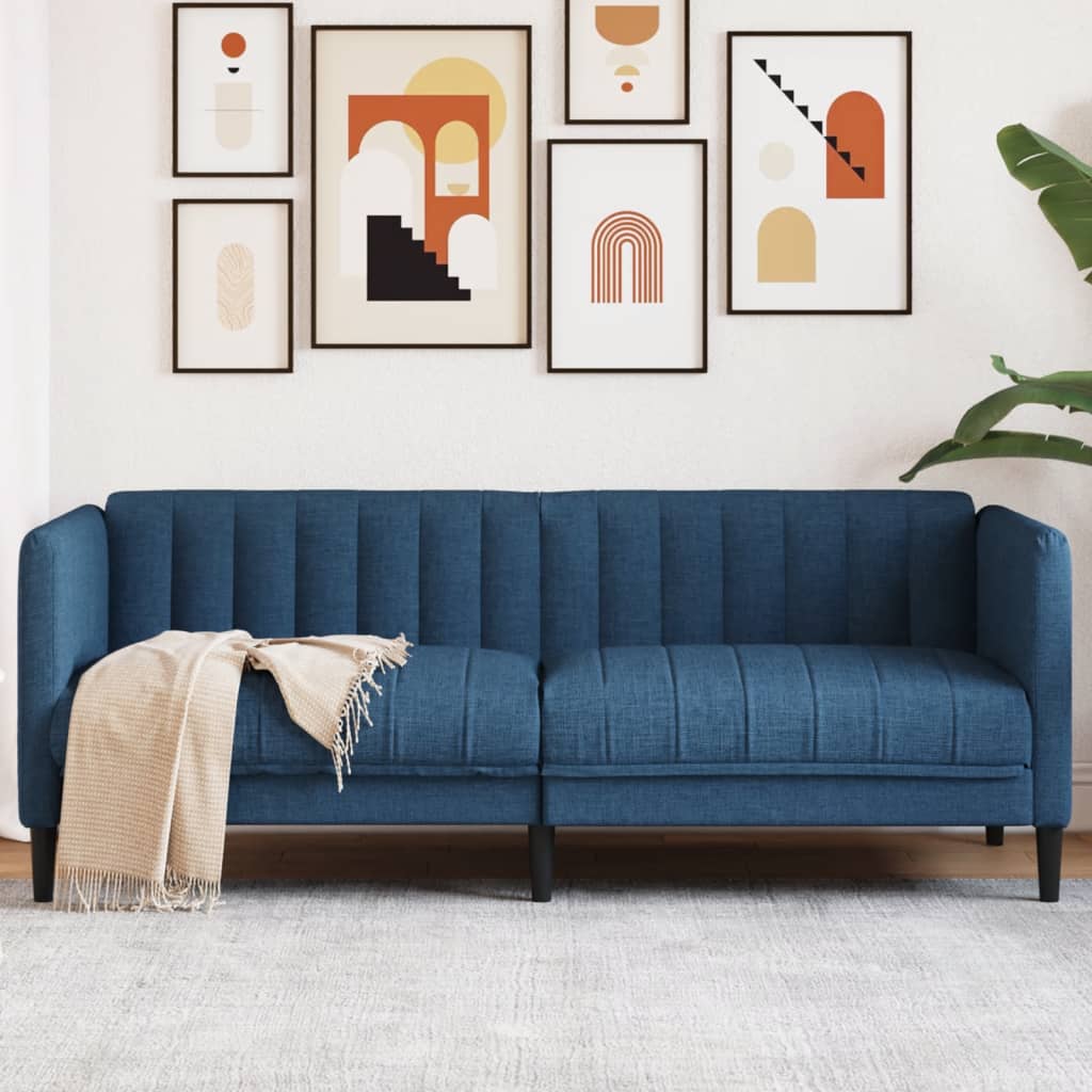 Blaues 2-Sitzer Sofa aus Stoff