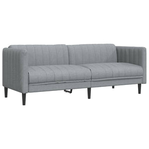 3-Sitzer Sofa Hellgrau Stoff