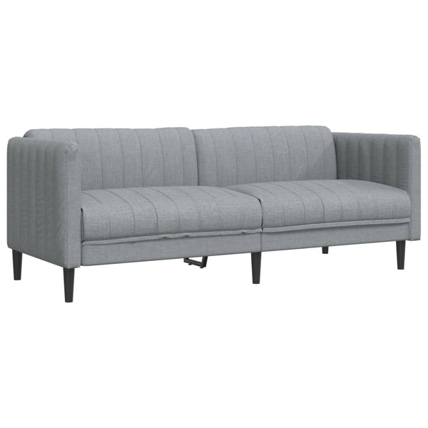 3-Sitzer Sofa Hellgrau Stoff