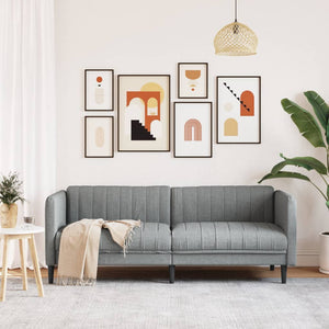 3-Sitzer Sofa Hellgrau Stoff