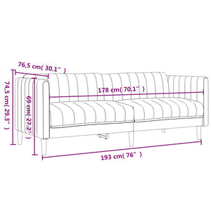 3-Sitzer Sofa Hellgrau Stoff