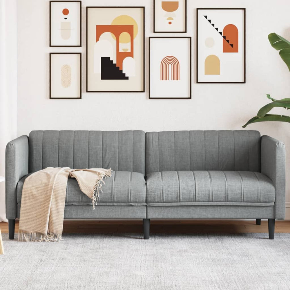 3-Sitzer Sofa Hellgrau Stoff