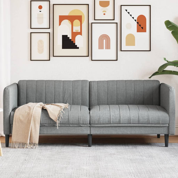 3-Sitzer Sofa Hellgrau Stoff