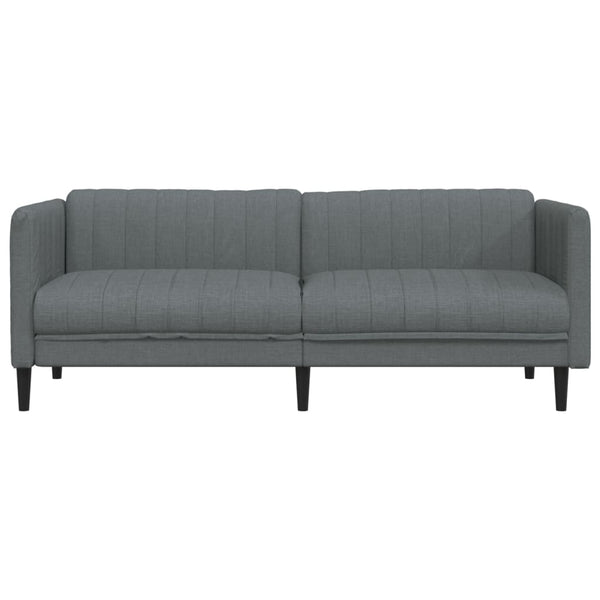 vidaXL Canapé 3 places en tissu gris foncé